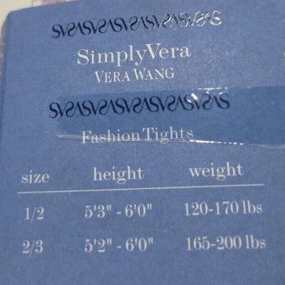 Womens Vera Wang Brand Lavender Fog Nylon Blend Fashion Tights Size 1/2 2/3