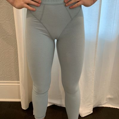 Teal Ribbed FABLETICS Women’s Workout Leggings Size XS!