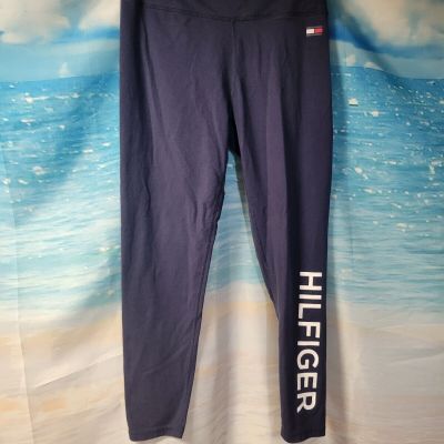 Tommy Hilfiger Womens Retro Style Hilfiger Logo Graphic Leggings Pant Size Small