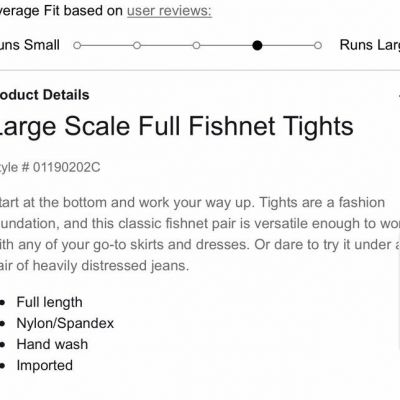Express Large Scale Full Fishnet Tights ~ Size: Medium / Large