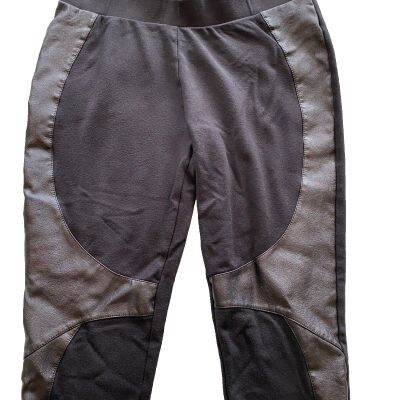 Fylo Black Pants leggings faux leather geometric design large