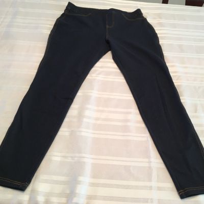 Women’s L dark blue jeggings style jeans-look stretch medium weight leggings