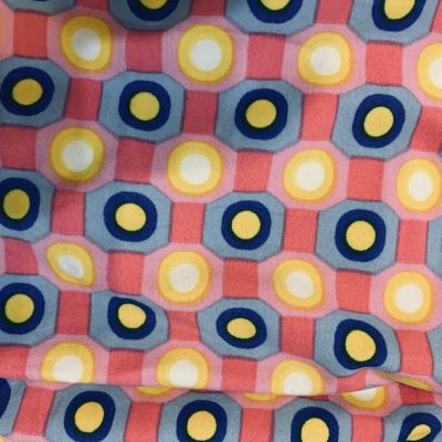 NWOT One Size LuLaRoe Leggings, Bright Pink, Blue, & Yellow Circle Print