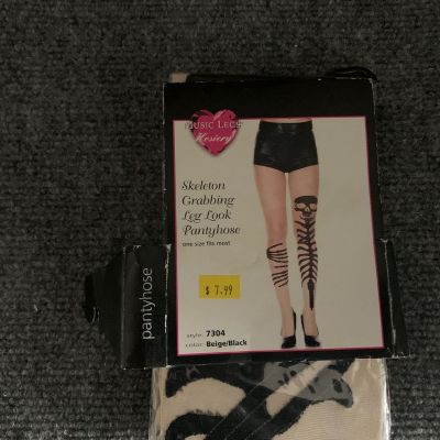 sexy MUSIC LEGS skeleton HANDPRINT bones HALLOWEEN knee HIGHS hi stockings SOCKS