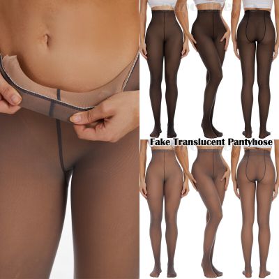 Women Tights Fake Translucent Thermal Stocks Pantyhose Pants Sheer Underwear