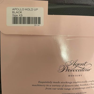 BNWT Agent Provocateur APOLLO Black Fishnet Seamed Hold-Ups Size XS $65,LAST ONE