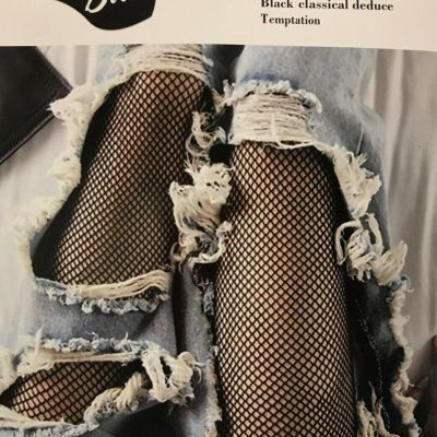 1 Pair of Black Hollow Out Pantyhose Mesh Fishnet High Stockings Tights Lingerie