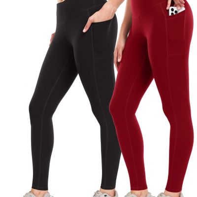 Women'S 2 Pack Workout Leggings with Pockets 27