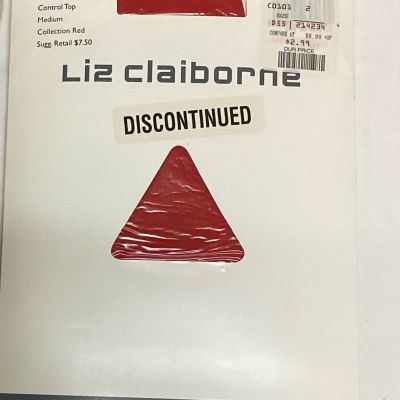 Liz Claiborne red panty hose, in sealed package. Medium