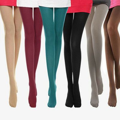 Women Ladies Thick Tights Stockings Opaque Pantyhose Footed Socks Solid