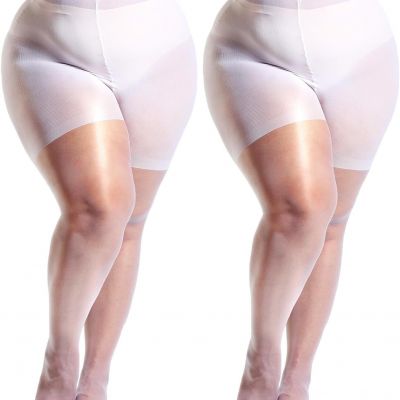 HONENNA 2 Pairs Plus Size Sheer Tights for Women, 17 Colors Ultra Thin Pantyhose