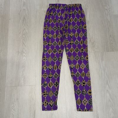 Purple Art Pattern Stretchy Polyester Spandex Leggings For Women ONE SIZE