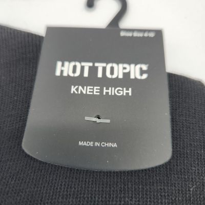 HOT TOPIC 3 Pairs Basic Black Knee High Socks Sz 4-10 POLYESTER NWT
