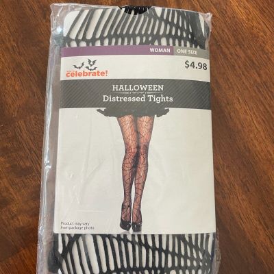 New Celebrate Distressed Black Tights Women's One Size Fits Most