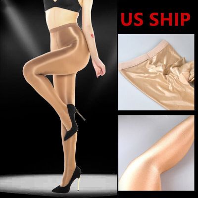 Women Shiny High Glossy Sheer Stockings Dance Tights Pantyhose Hosiery Plus Size