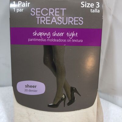 Secret Treasures Nude Sizes 2 Smooth Invisible Seam Shaping Sheer Tights