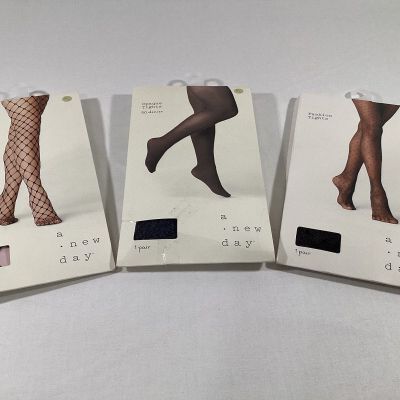 A New Day Women's Fashion & Opaque Tights M/L New 3pk Lot