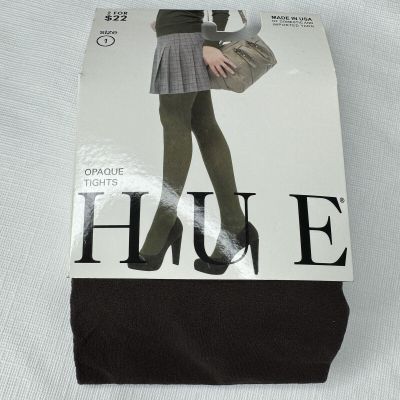 HUE Espresso Brown Opaque Tights 1 Pair Womens Size 1 #U4689 New