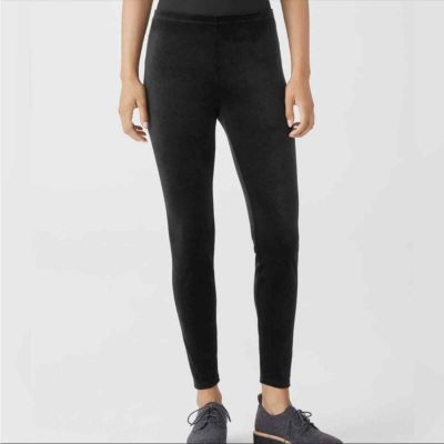 NWT Eileen Fisher black velvet knit ankle leggings Size 1X