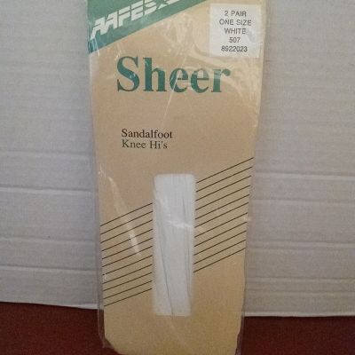 AAFES sheer white ( 507) knee high stockings one size
