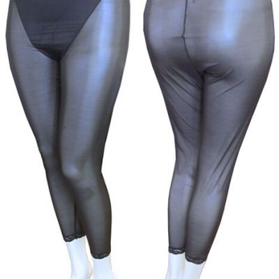 Sheer Lace Trim Pant Liner-Leggins Shapewear Size M