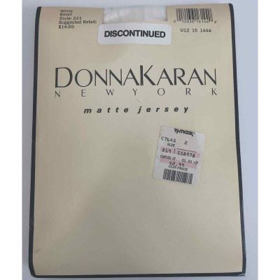 Vintage Donna Karan White Hosiery- Matte Jersey-Size S
