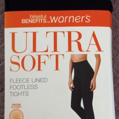 Blissful Benefits by Warners Fleece Lined Footless Tights Black L/XL