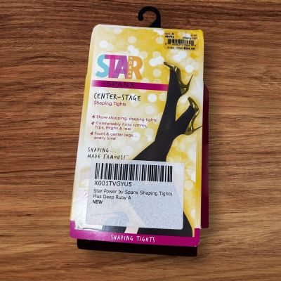 Spanx Star Power Center Stage Patterned Shaping Tights Size A Deep Ruby Color