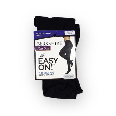 * Berkshire Plus Size * Easy On! Max Coverage Cooling Tights Size 3X-4X ~BLACK~