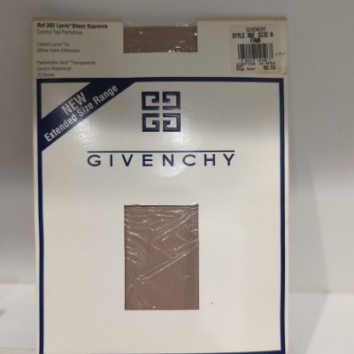Vintage 90s Givenchy 392 Lycra Sheer Supreme control top Pantyhose Sz A Fawn Nip