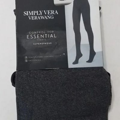 Simply Vera Wang Super Opaque Control Top Essential Tights  Sz 1 Gray NEW