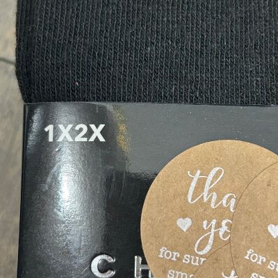 Chatties Legwear Woman's Black Sweater Knit Footed Tights Size 1X 2XL