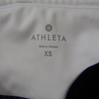 Athleta Polyester/Spandex Blue Airy Leg Back Zip Pocket Workout Pants Size XS