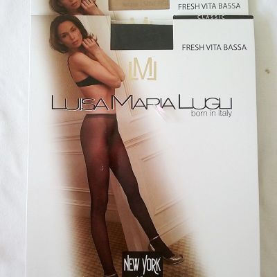 Luisa Maria Lugli Fresh Sheer Invisible Tights 8 Den Black Pantyhose Size S