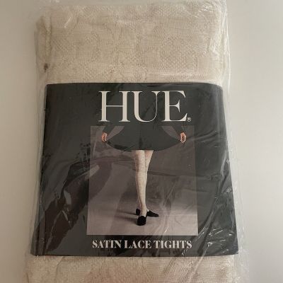 Vintage Hue Satin Lace Ivory Tights OSFM NIP