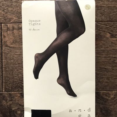 A New Day Woman’s Black/Ebony Opaque Tights Hosiery Pantyhose M/L (Open Box)