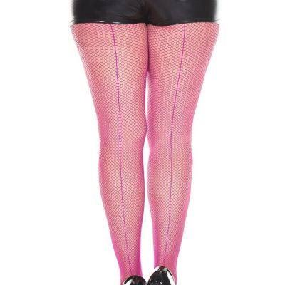 Plus Size Sexy Fishnet Backseam Pantyhose Lingerie Halloween Tights