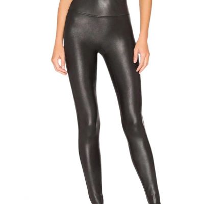 SPANX Faux Leather Moto High Waisted Leggings Womens Size XS Black