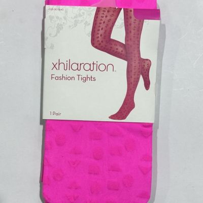 New Xhilaration Girls Fashion Tights - Hot Pink Azalea, M/L - 1 Pair