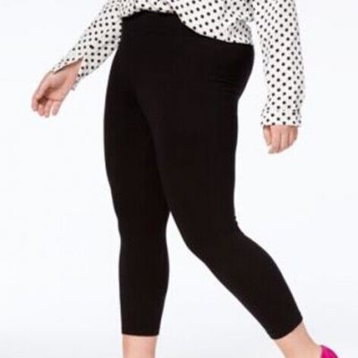 HUE U17981Q Soft Cotton Blend Capri Leggings Size 3X Black Retail $27.99