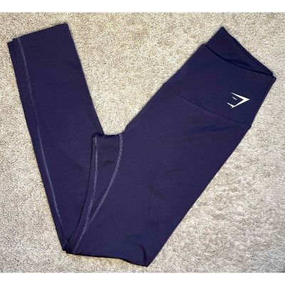 GymShark Logo Pull On High Waisted Workout Leggings Stretch Purple Womens Small