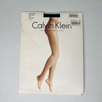 Calvin Klein 'Infinite' Sheer-to-Waist 7 Denier Tights/Pantyhose Size A Black