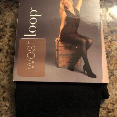 WEST LOOP Women's Shaping Tights Control Top Mid-Rise Black 1-Pair Medium NEW