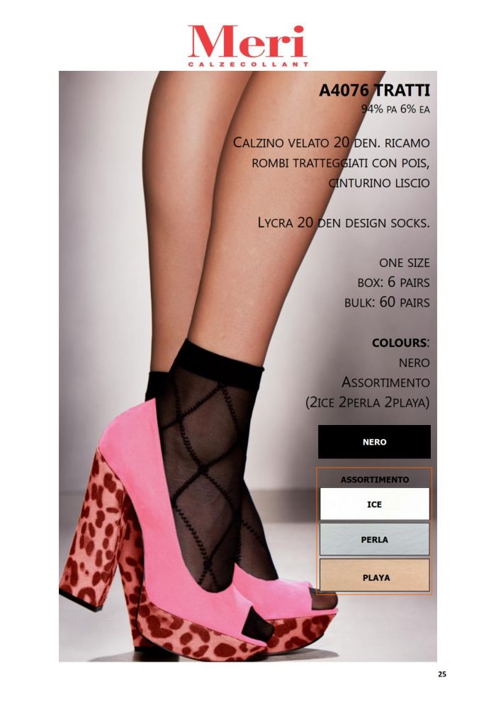 Meri A4076 Tratti 20 Denier Thickness, SS 2014 | Pantyhose Library