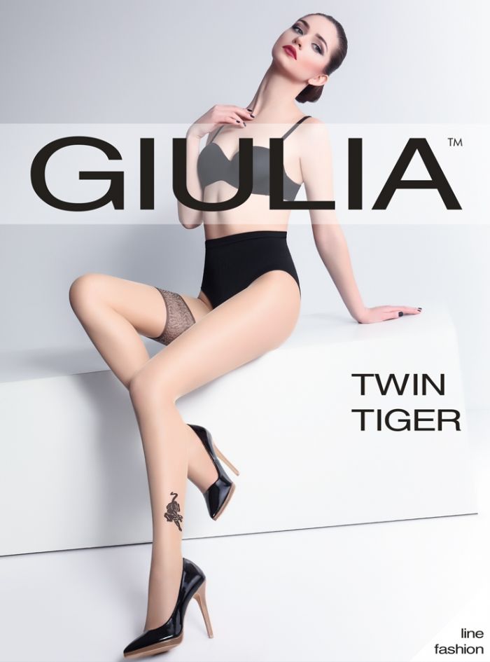Giulia Twin Tiger Tights 20 Denier Thickness, Fantasy special collection | Pantyhose Library