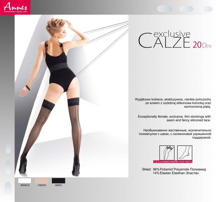 Annes Exclusive Calze 20 Denier Thickness, Styling | Pantyhose Library