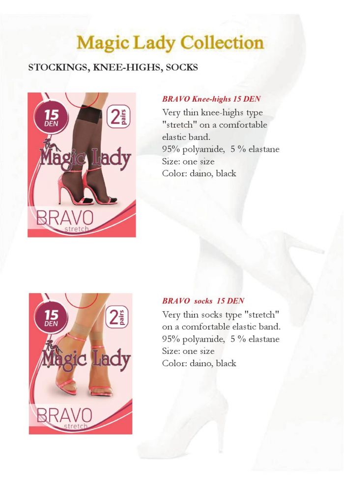 Magic Lady Bravo Socks And Knee Highs 15 Denier Thickness, Collection 2015 2016 | Pantyhose Library