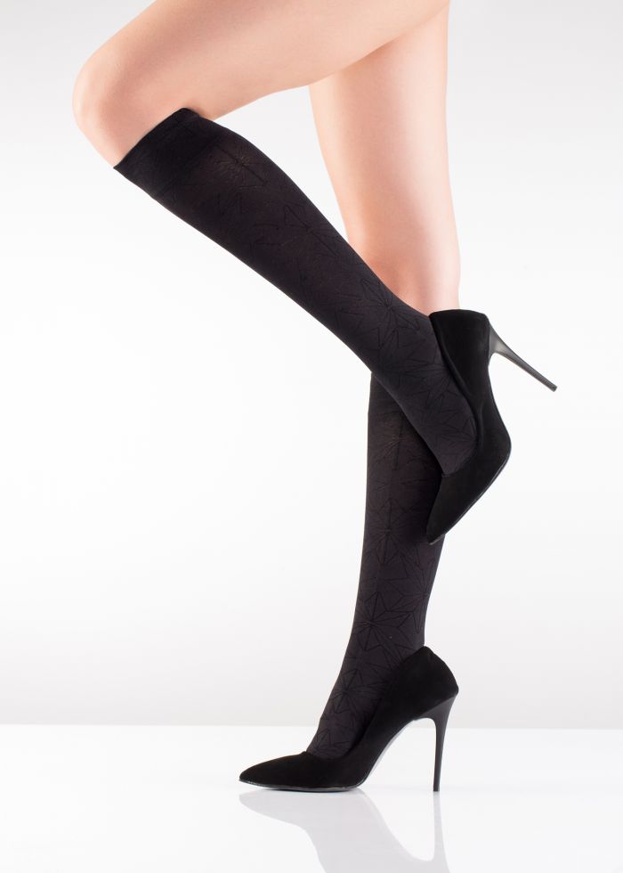 Italiana Prizma Desenli Dizalti Black  Socks 2016 | Pantyhose Library