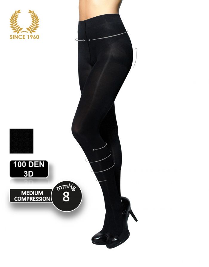 Calzitaly Factor 8 Support Tights - Shaping Effect -100 Den Front  Support Hosiery | Pantyhose Library
