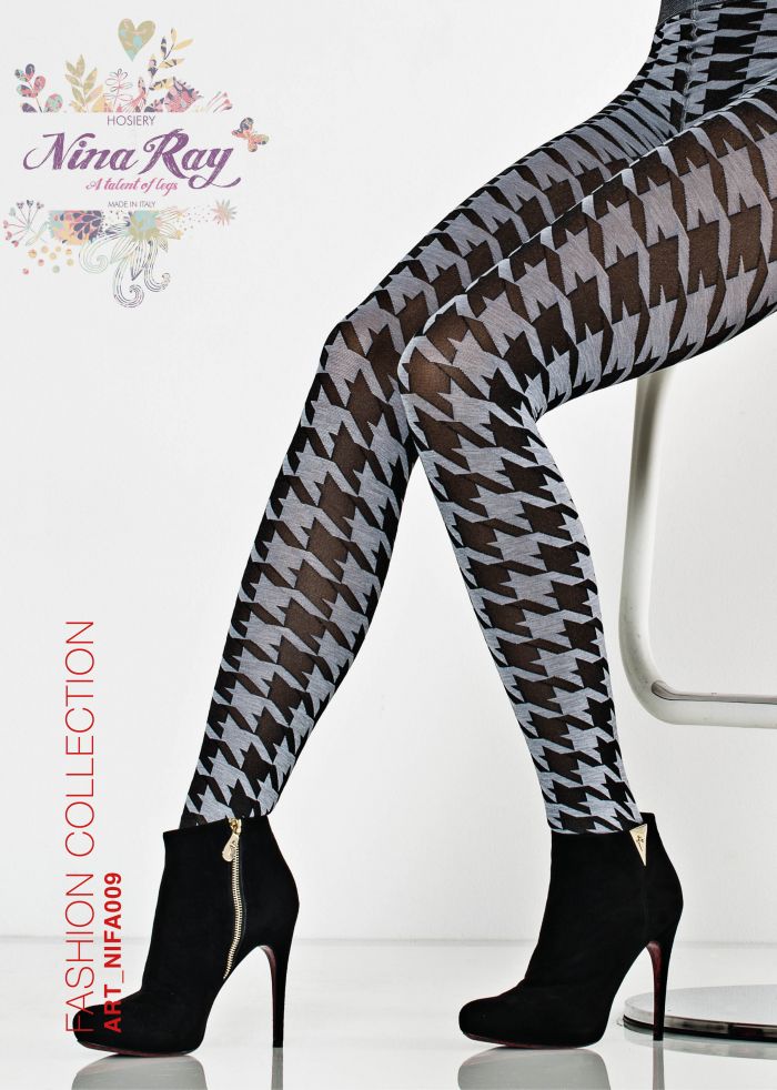Nina Ray Multifiber  Hound's-tooth Cloth Tights  Fashion Collection | Pantyhose Library